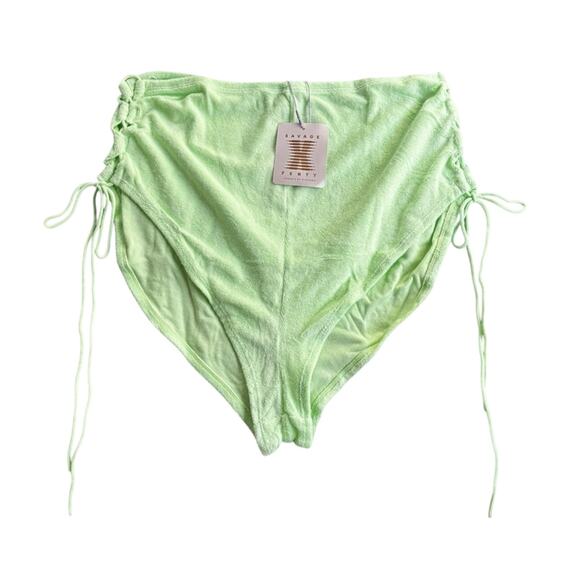 Savage X Fenty Mint Green Curvy Terry Side Tie Intimate Playwear - Size:  3X - Picture 6 of 7